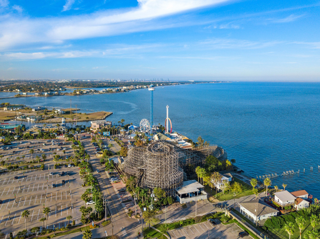 The amusement rides of the Kemah Boardwalk