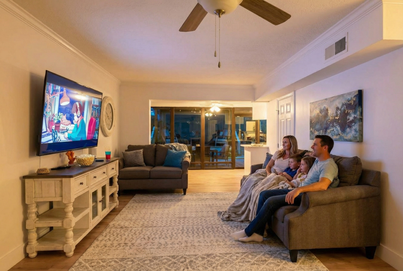 Cozy up for a movie night with the whole family!