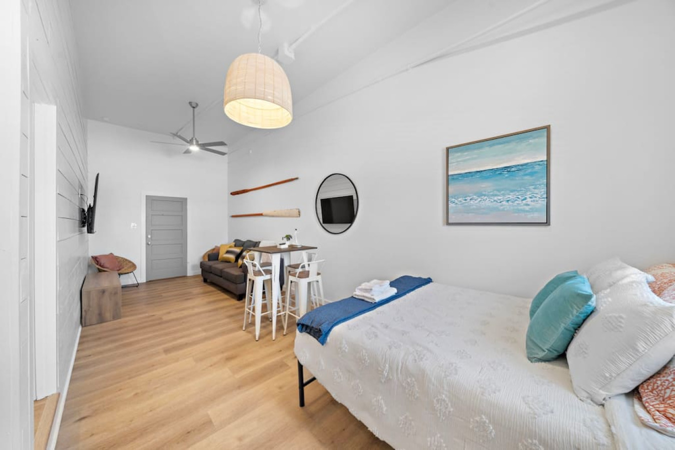A modern escape with timeless appeal with a queen-sized bed