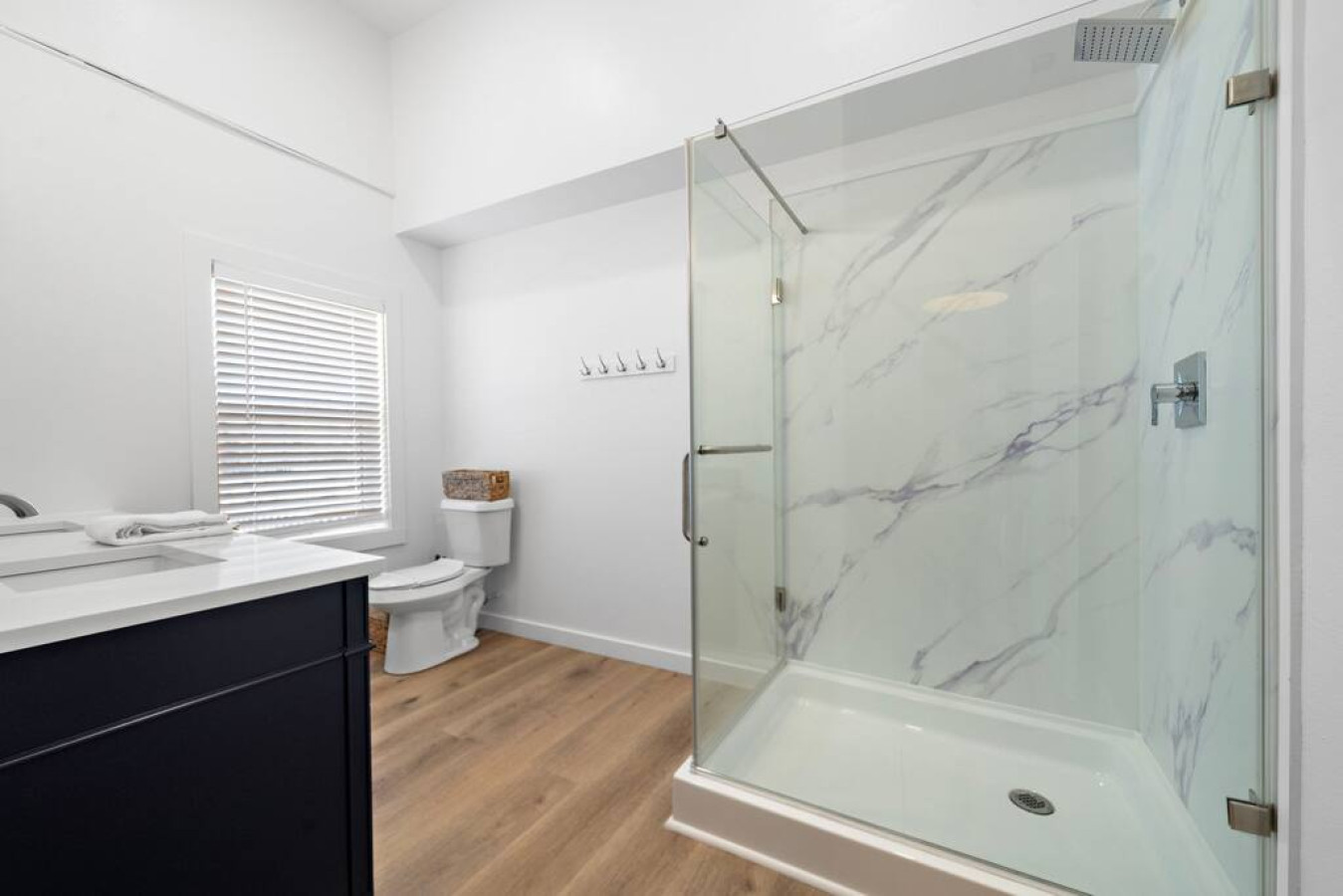 Refresh and rejuvenate in this bright bathroom