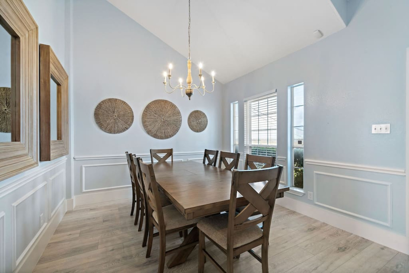 Share culinary delights in this tastefully designed and welcoming dining room