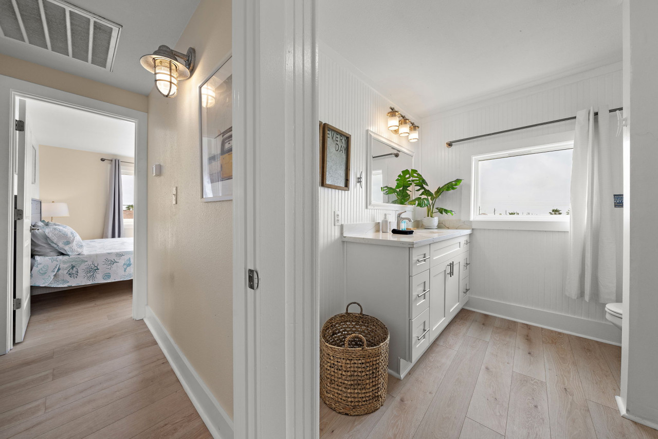 This bathroom is shared by several bedrooms