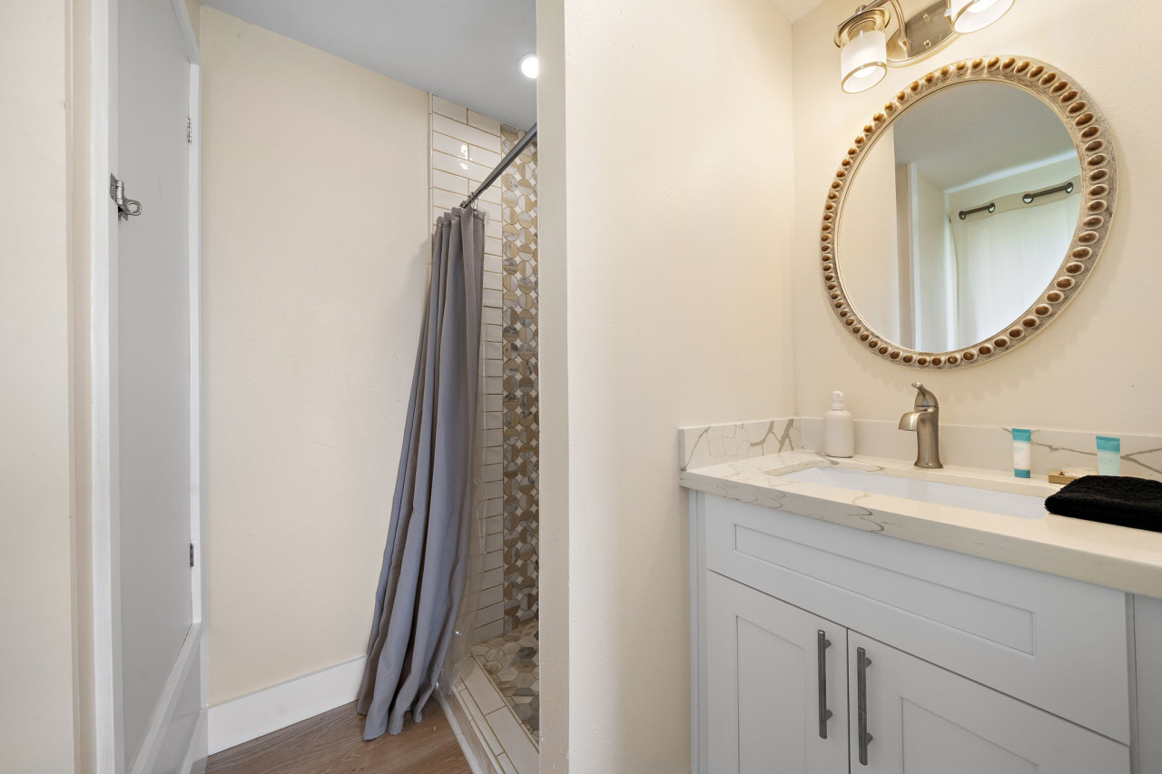 This bathroom is shared by multiple bedrooms