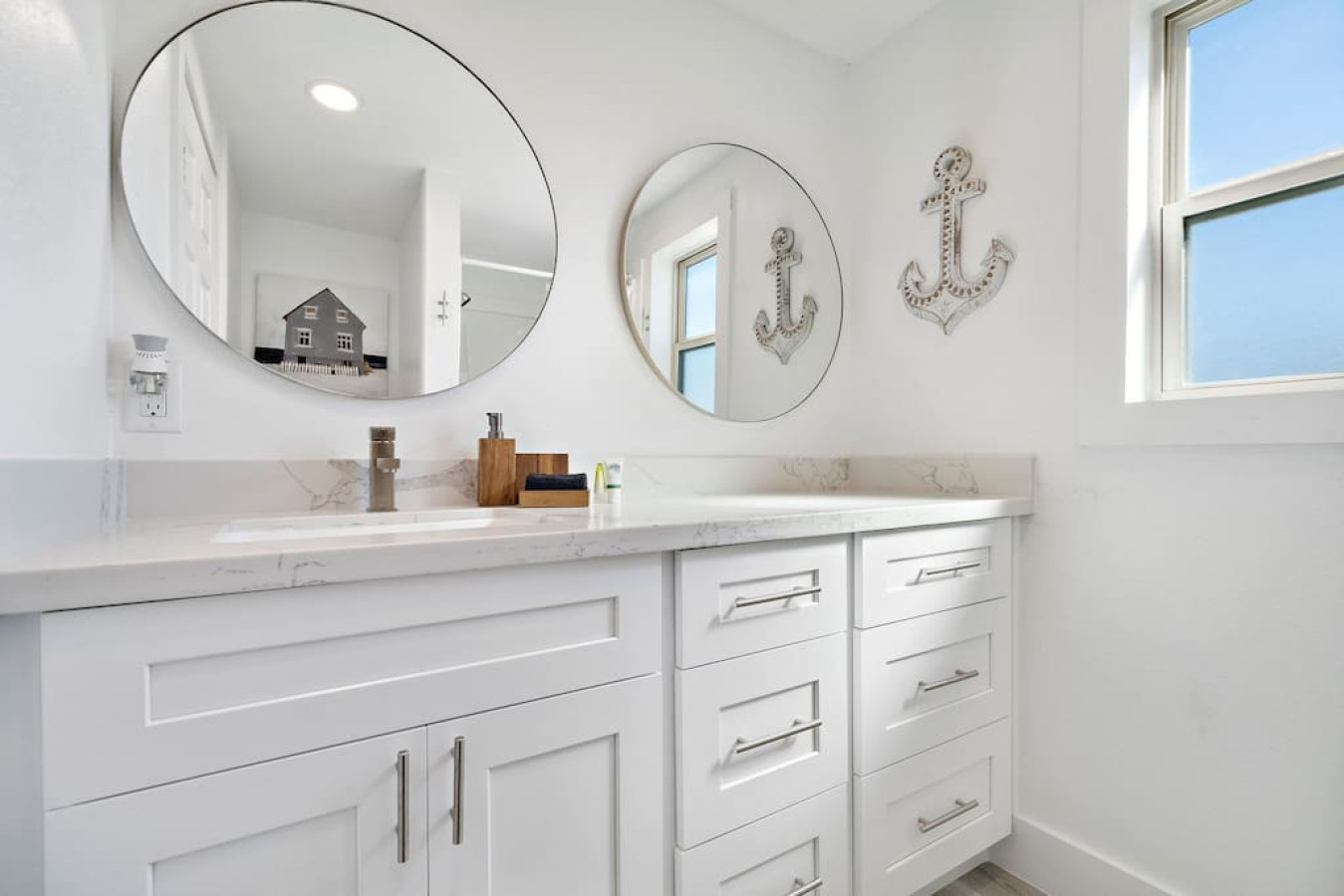 This bathroom is shared by several bedrooms