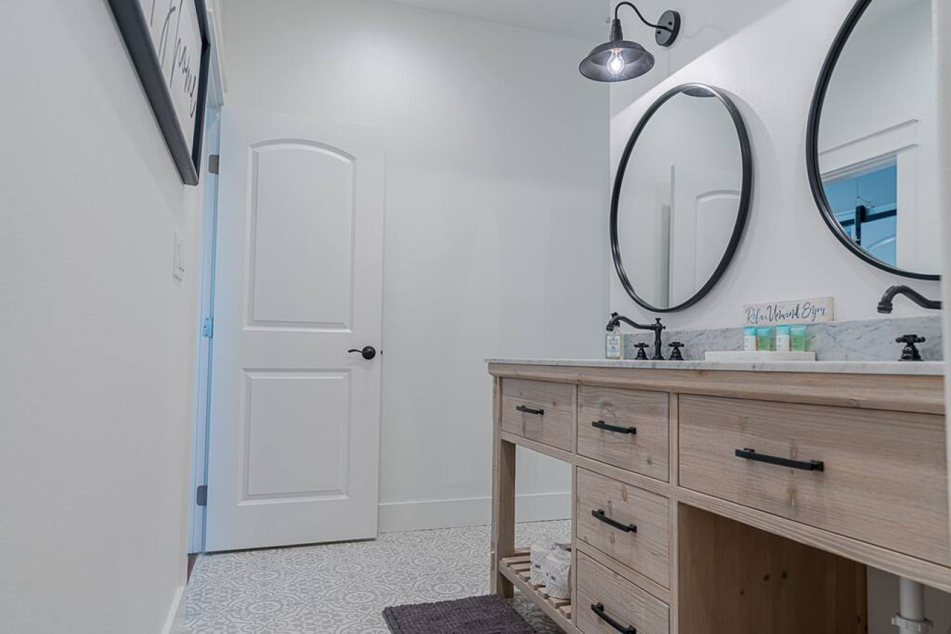 This bathroom offers a place to relax after a long day