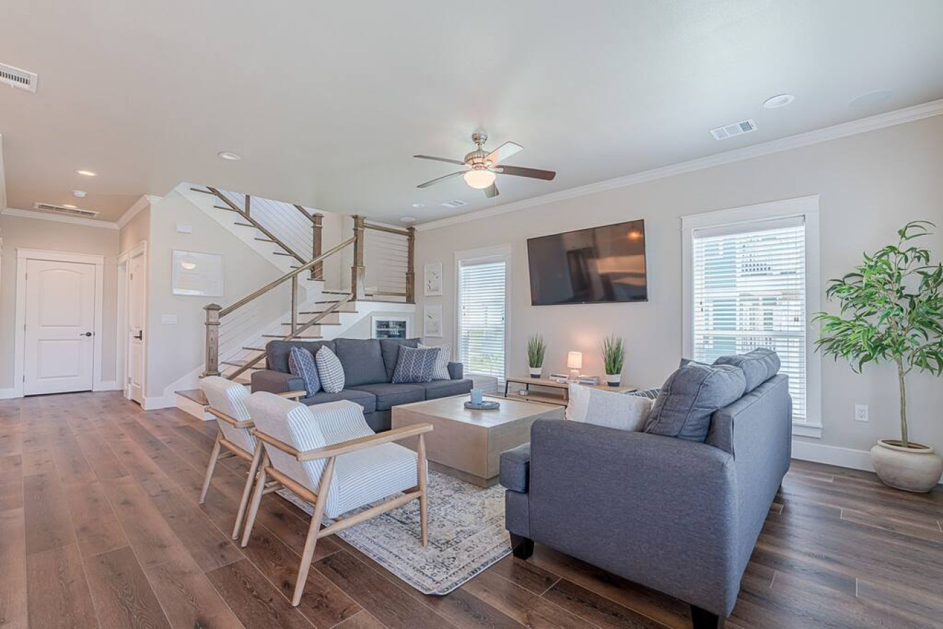 Curl up with a good book in the inviting living room