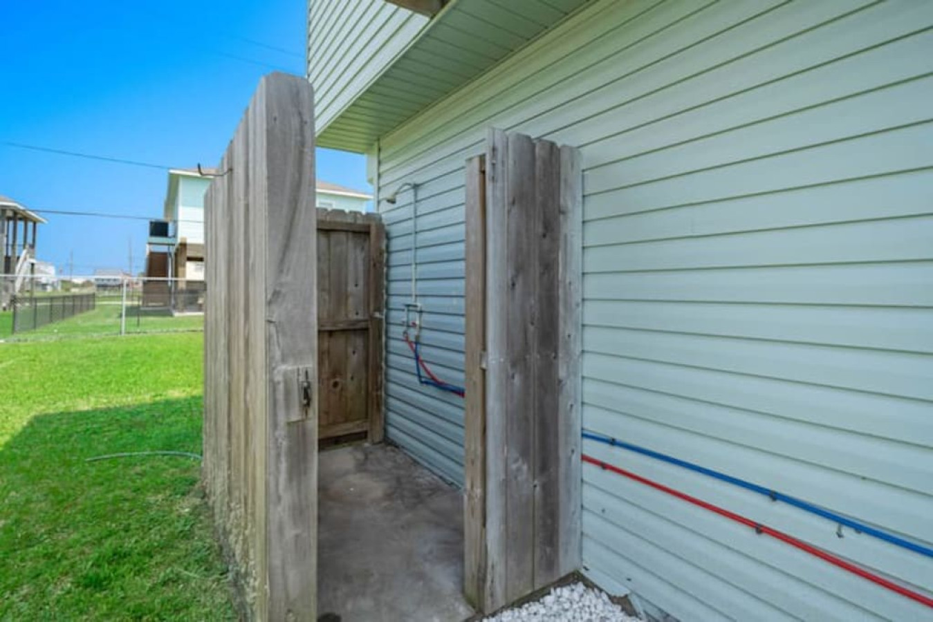Enjoy the fresh air with a relaxing outdoor shower