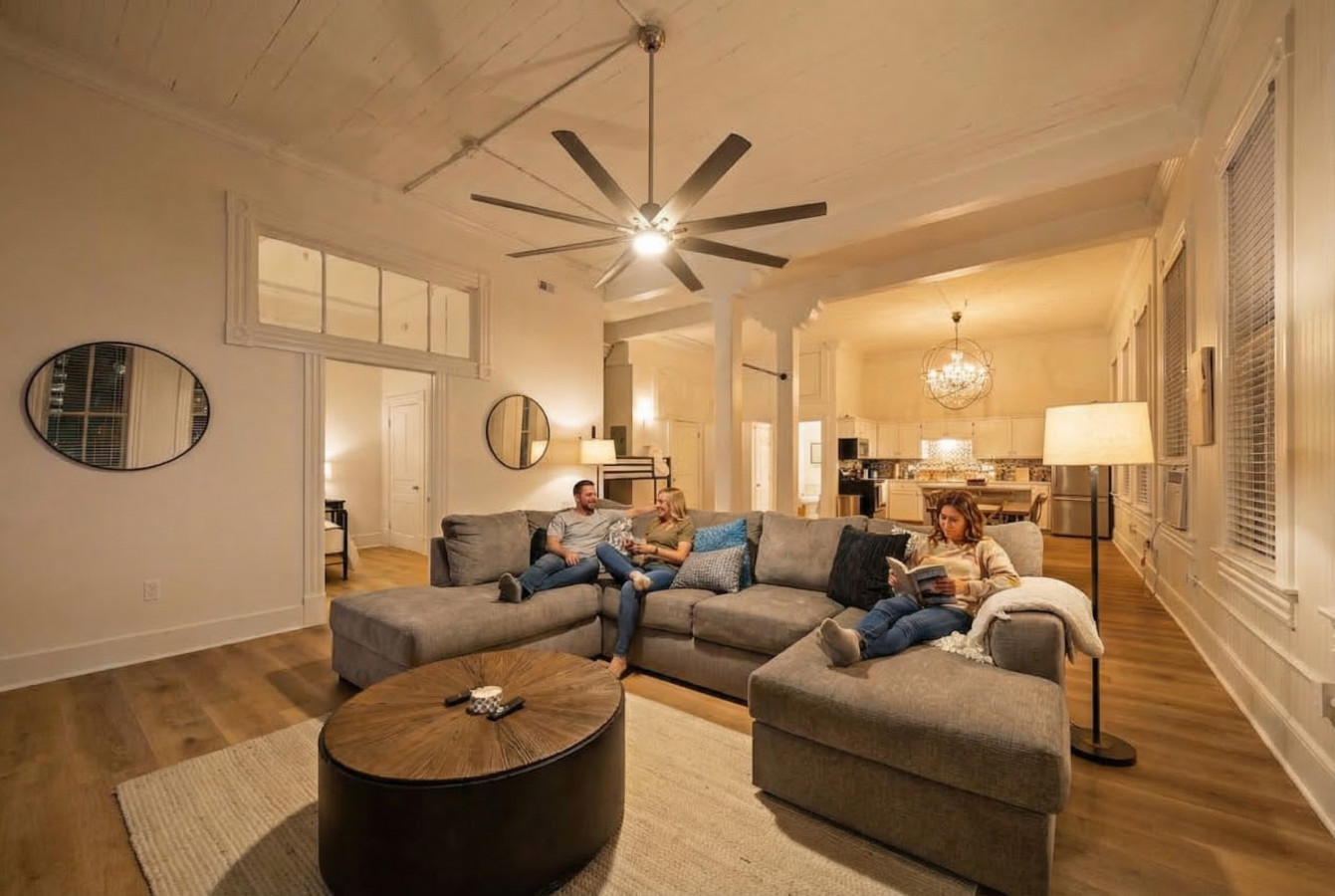 Curl up with a good book in the inviting living room