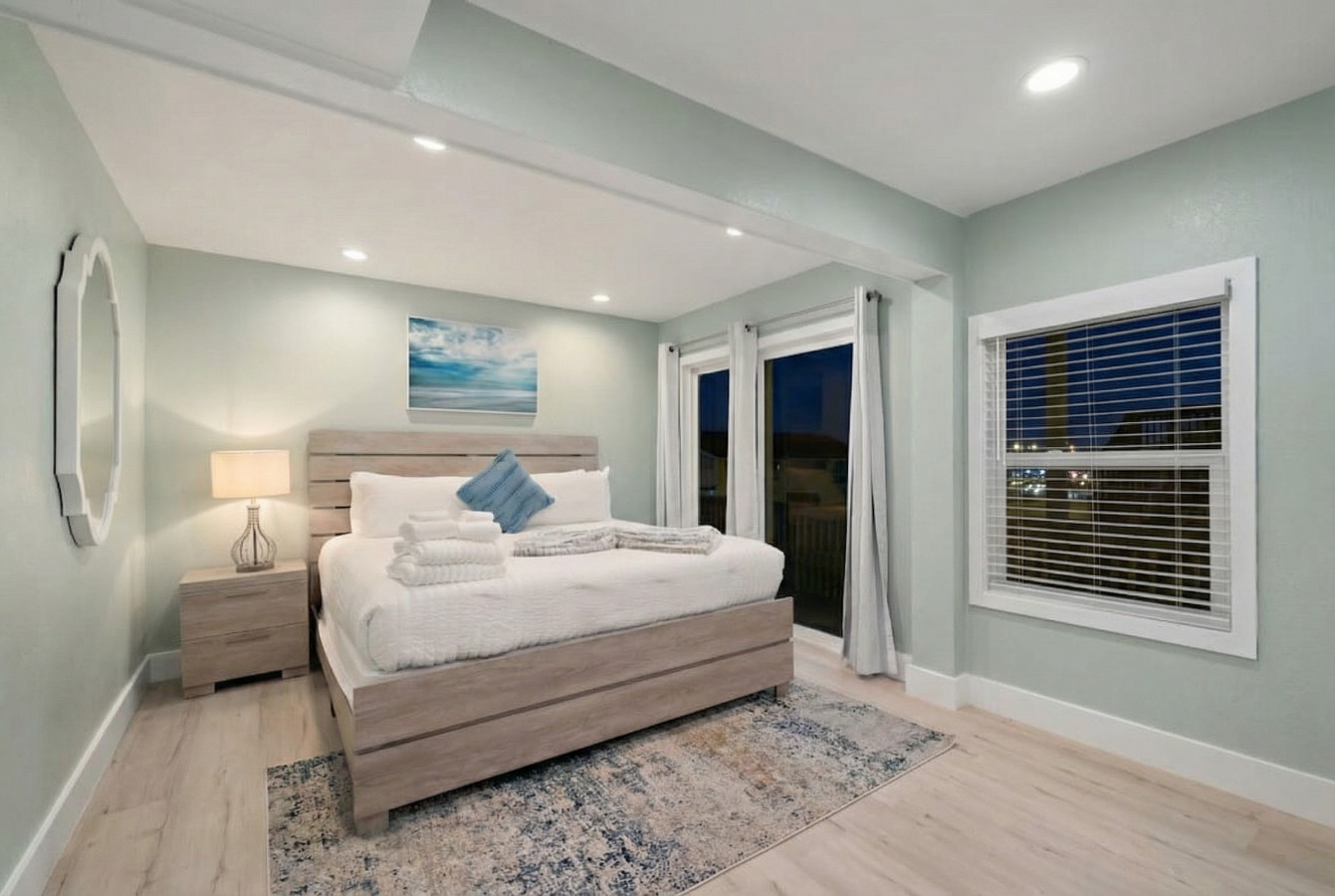 Tranquil sanctuary for the tired mind with this king-sized bed