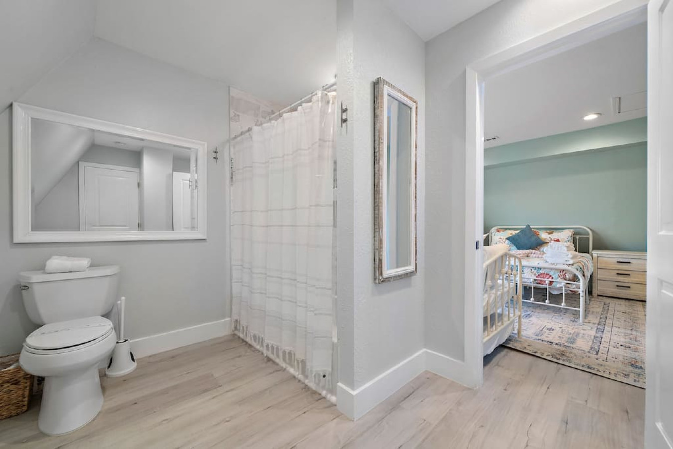 This bathroom is shared by several bedrooms