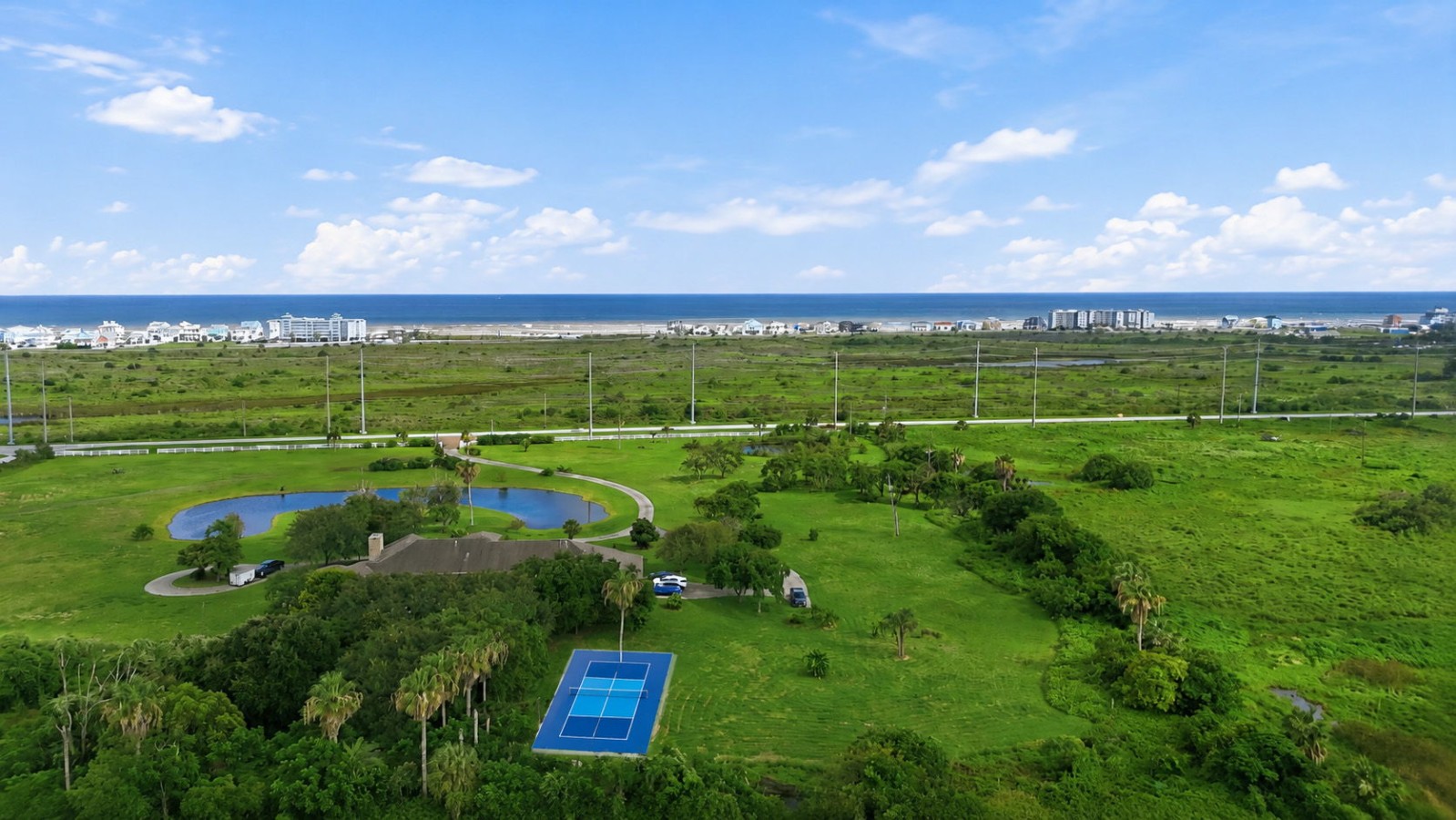 Fun for the whole family on this pickleball court