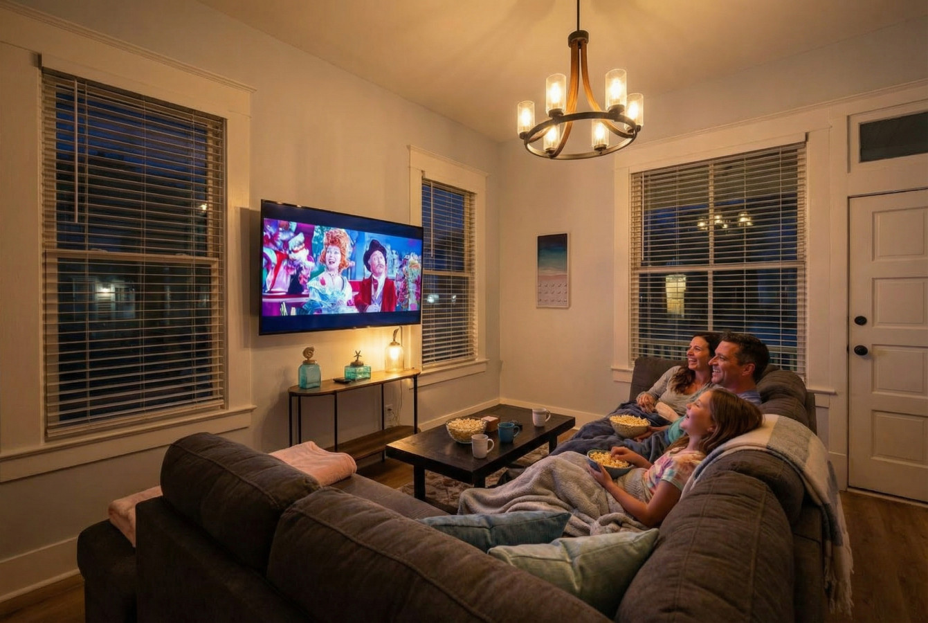 Cozy up for a movie night with the whole family!