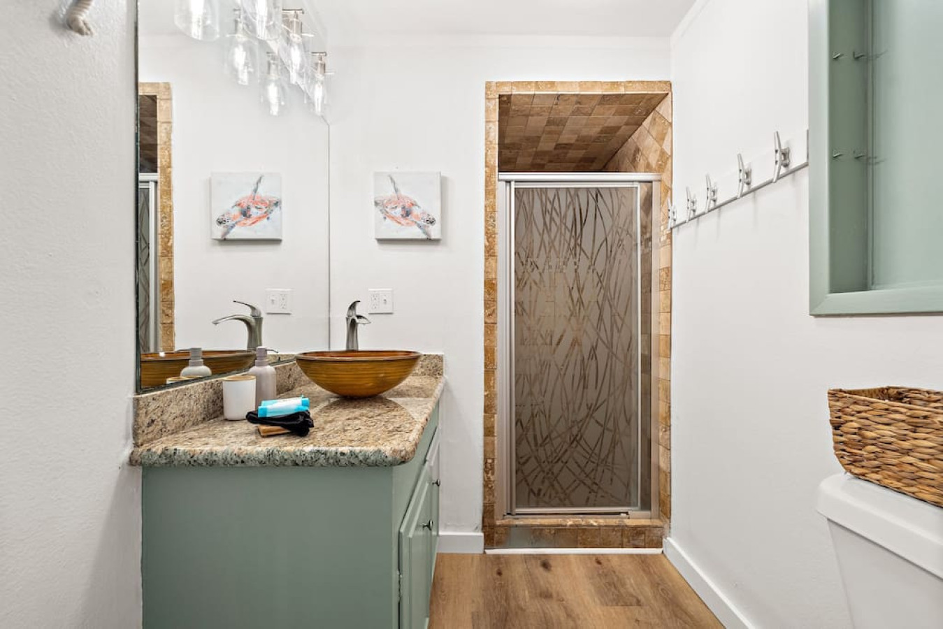This bathroom is shared by several bedrooms