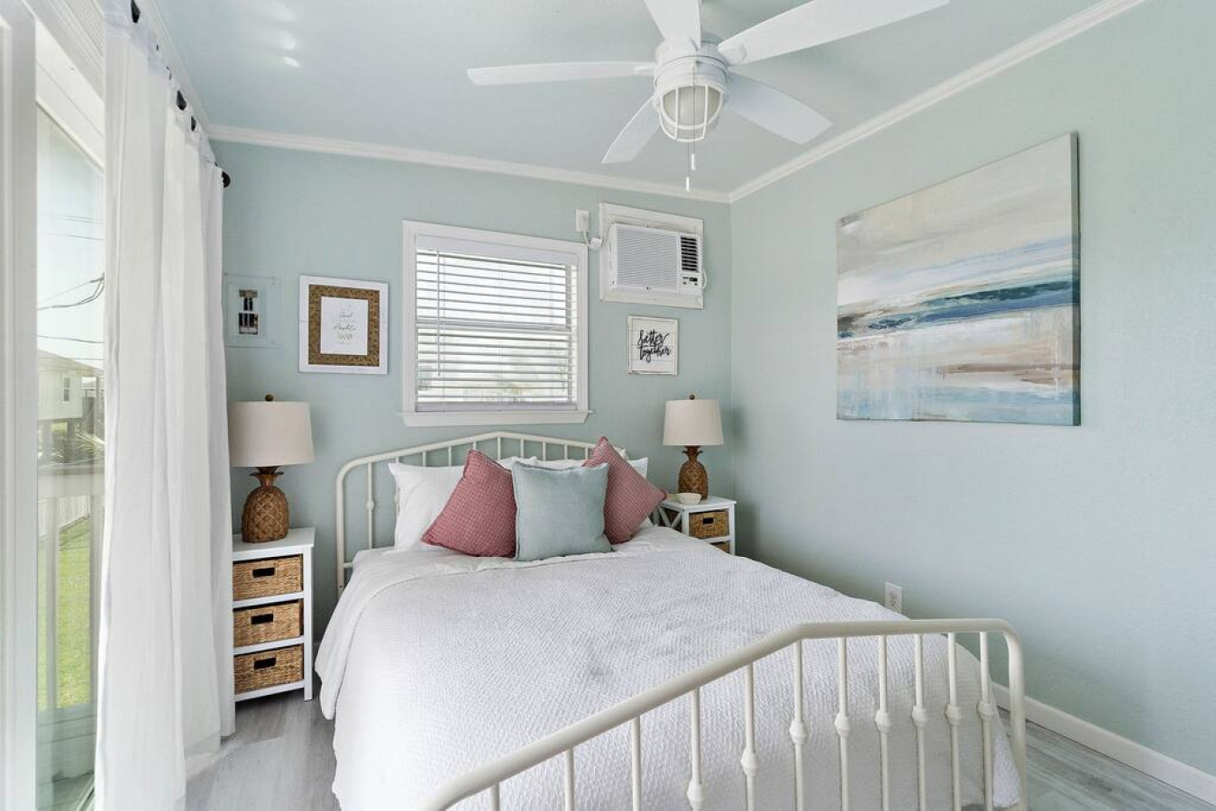 This bedroom has queen bed with direct access to the deck
