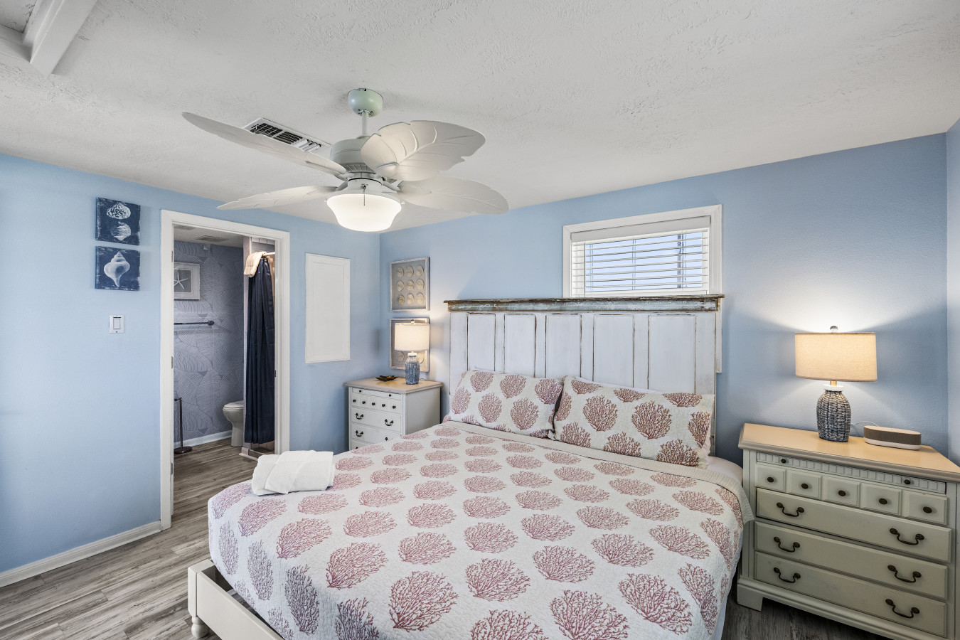 This bedroom has a king-sized bed