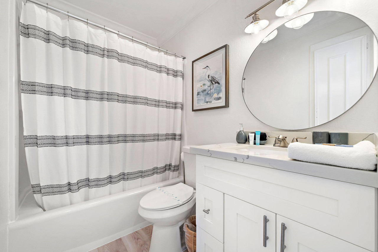 This bathroom is shared by several bedrooms