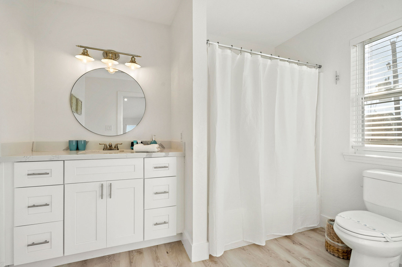 This bathroom is shared by several bedrooms