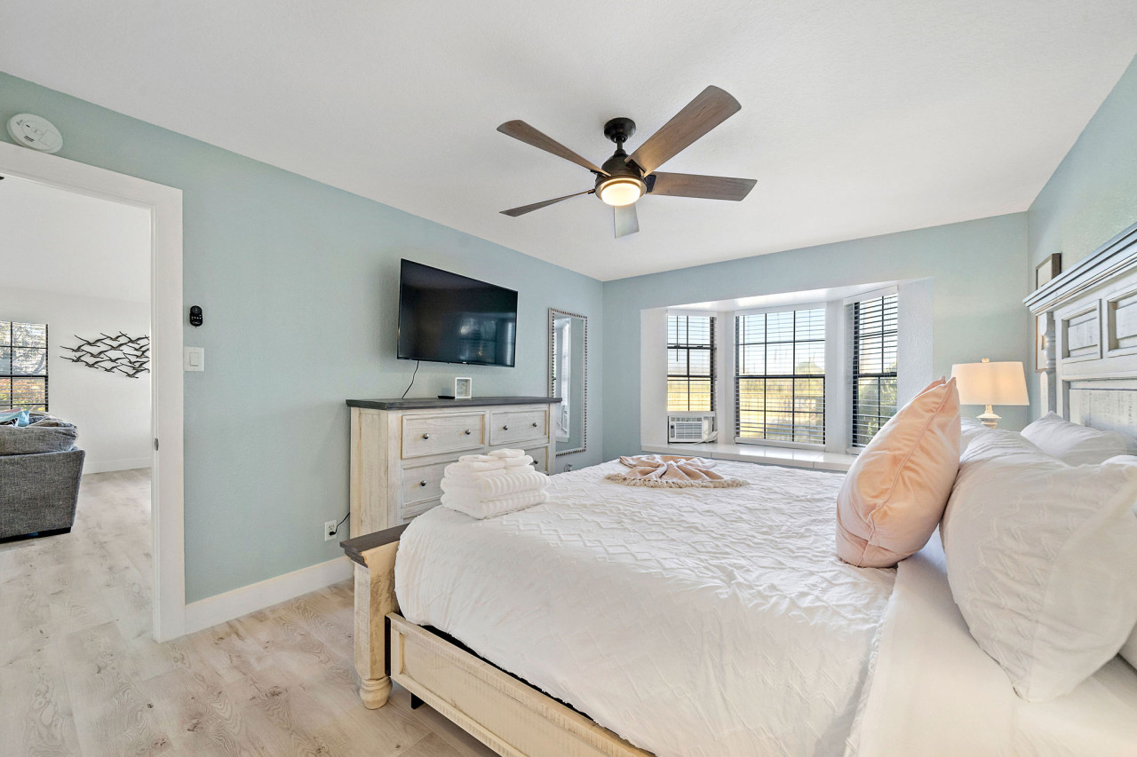 A relaxing retreat awaits in this comfy bedroom