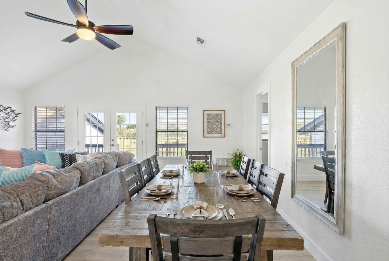 This dining area is located off the living room