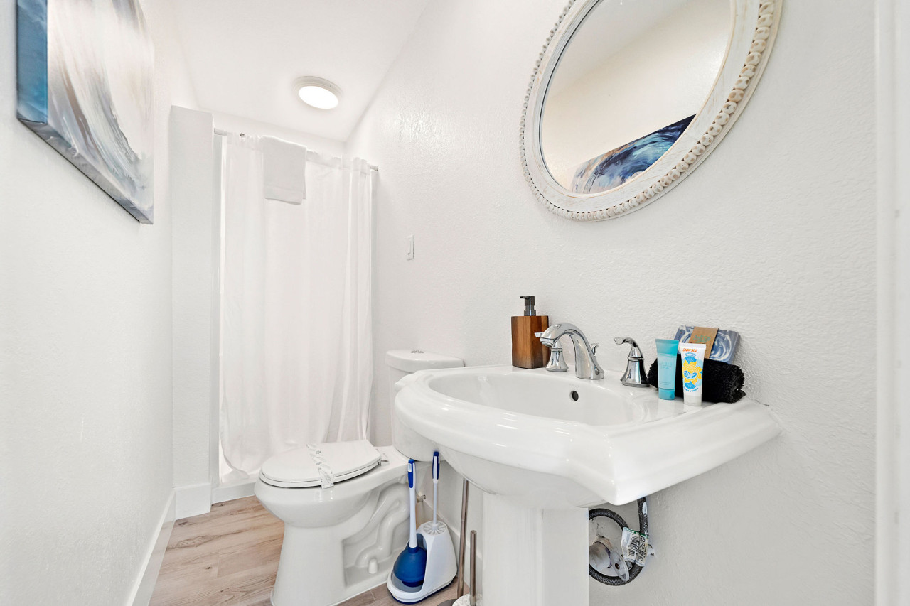 This bathroom is shared by several bedrooms