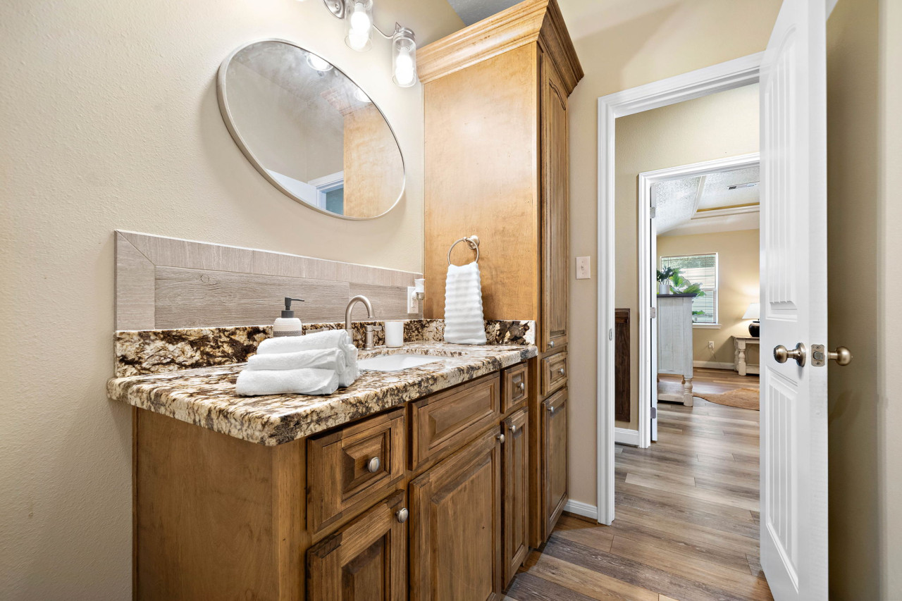 Refresh and rejuvenate in this bright bathroom