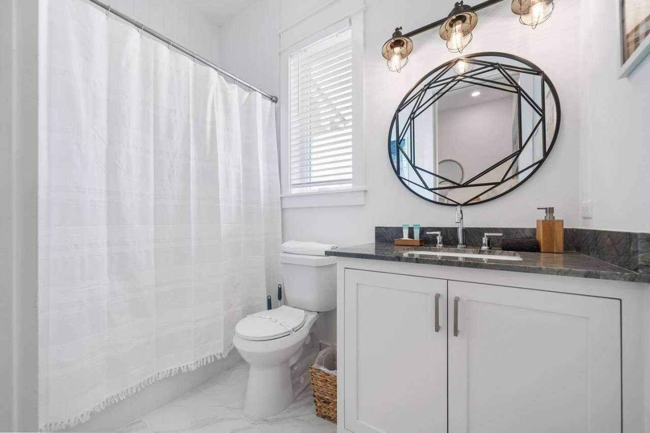 This bathroom is shared by several bedrooms