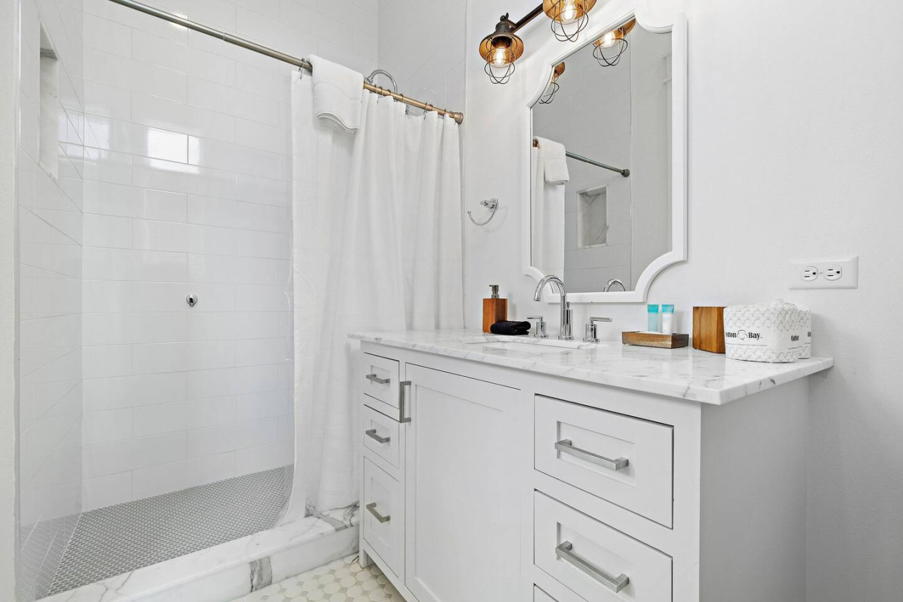 This bathroom is shared by several bedrooms