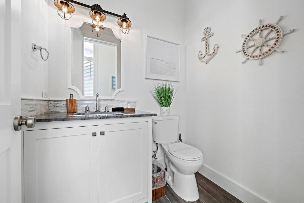 Refresh and rejuvenate in this bright bathroom