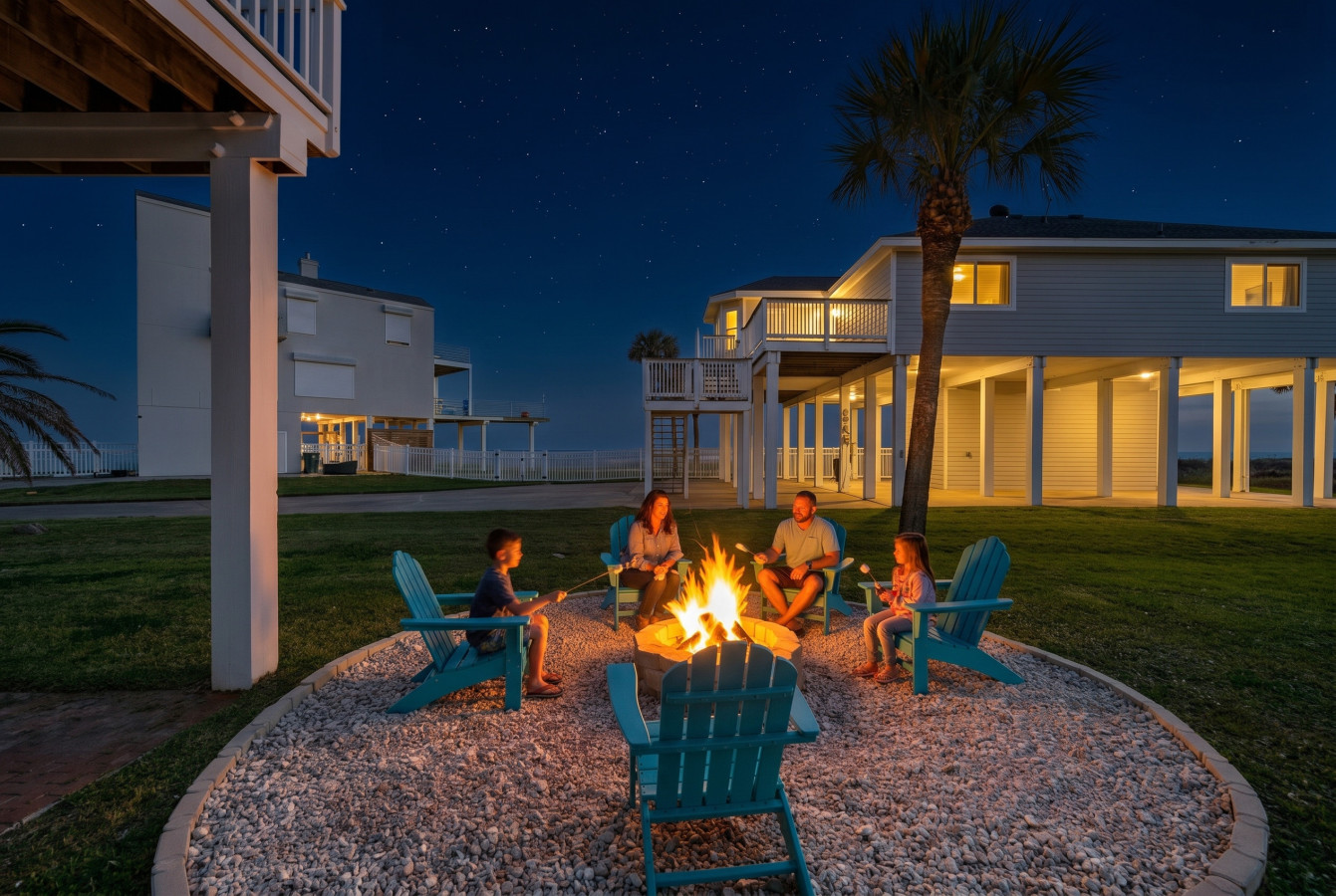 The comforting warmth from a crackling firepit while seated outdoors