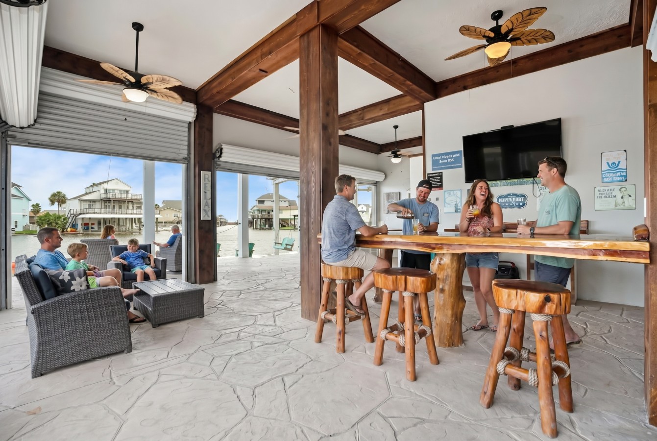 Escape the midday sun and entertain here
