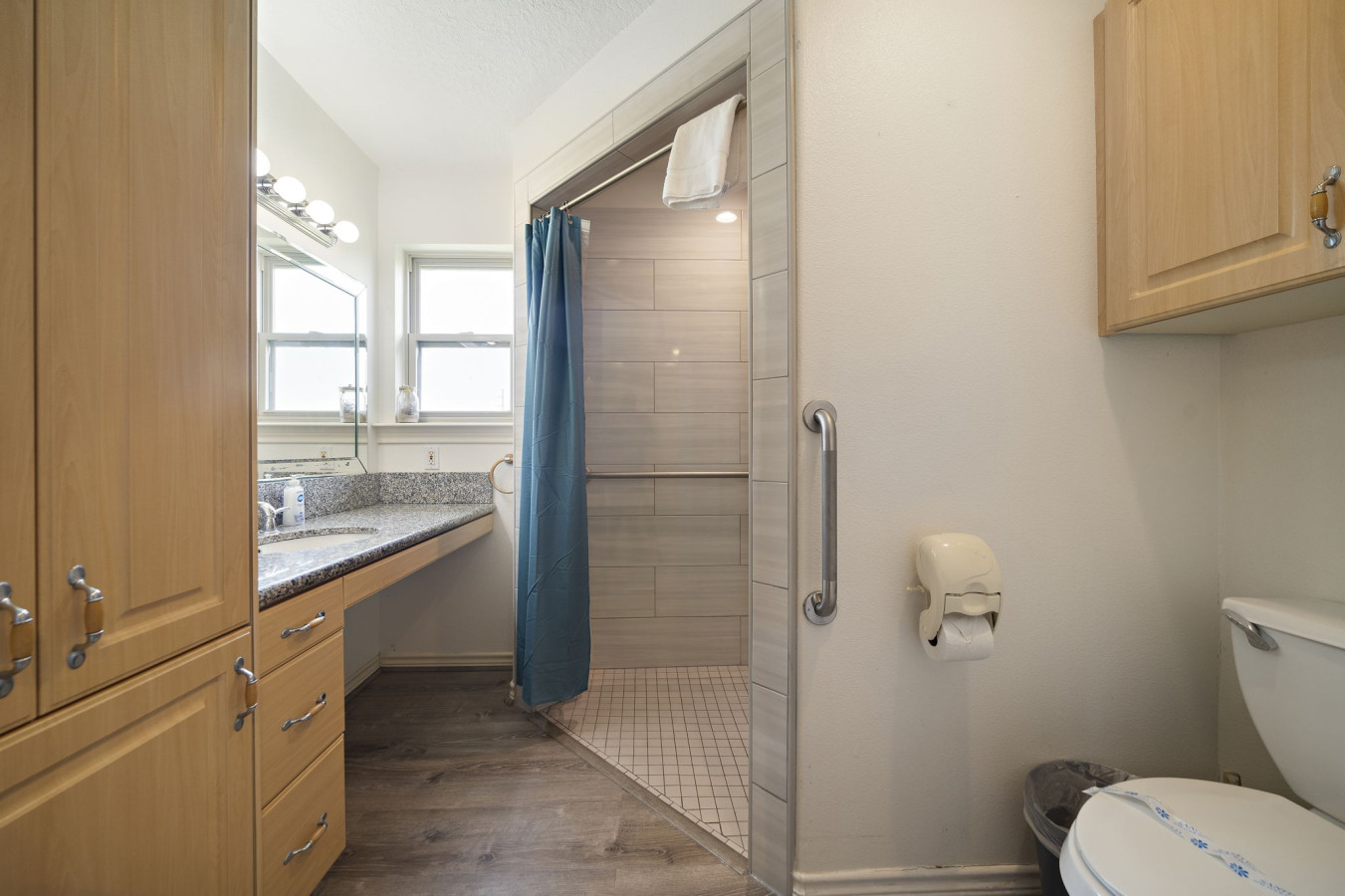 This bathroom offers a place to relax after a long day