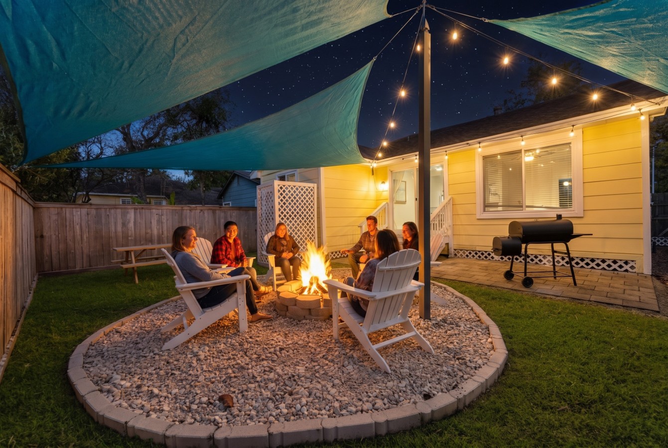 Enjoy the fire pit on those awesome summer nights!