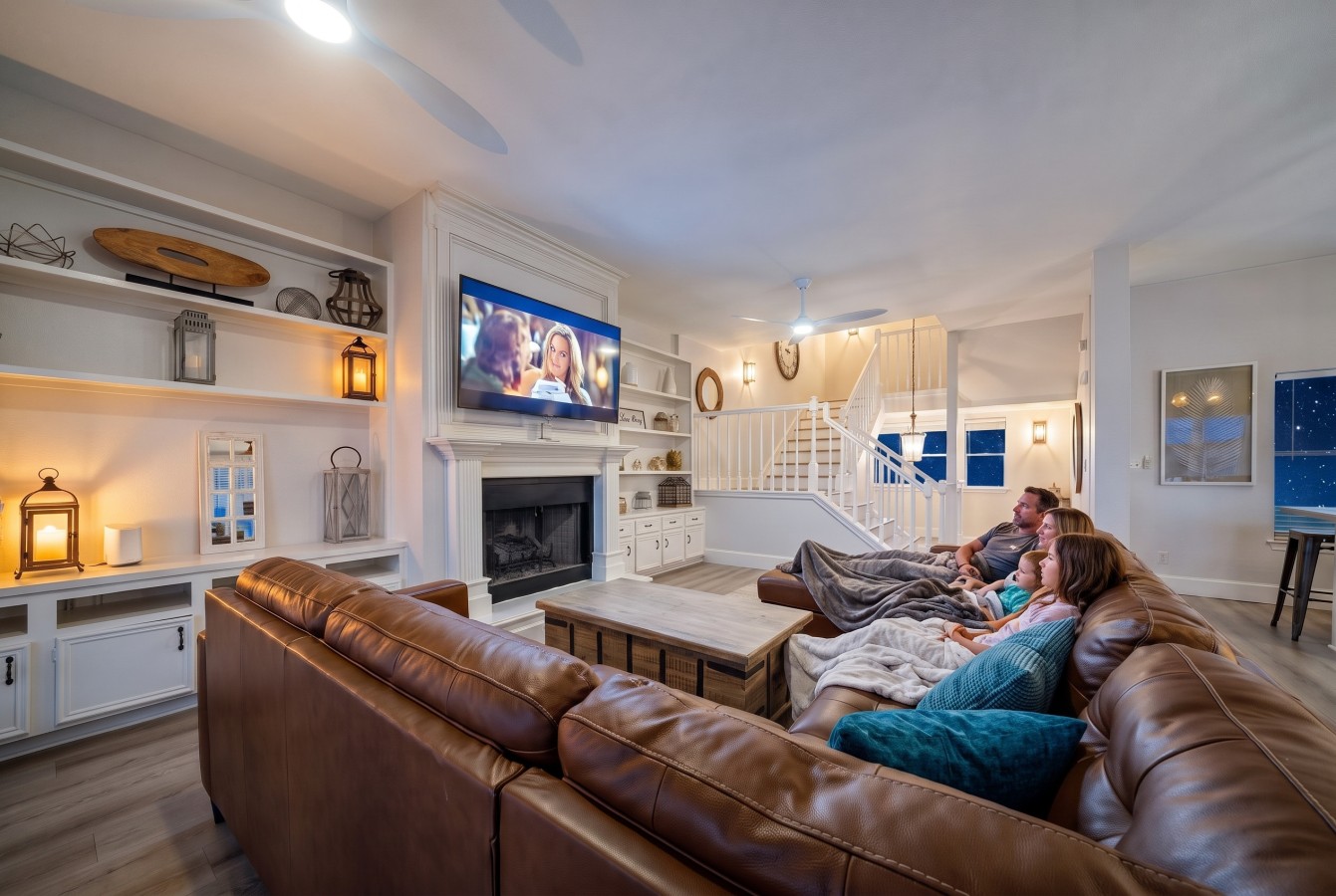 Curl up with a good book in the inviting living room