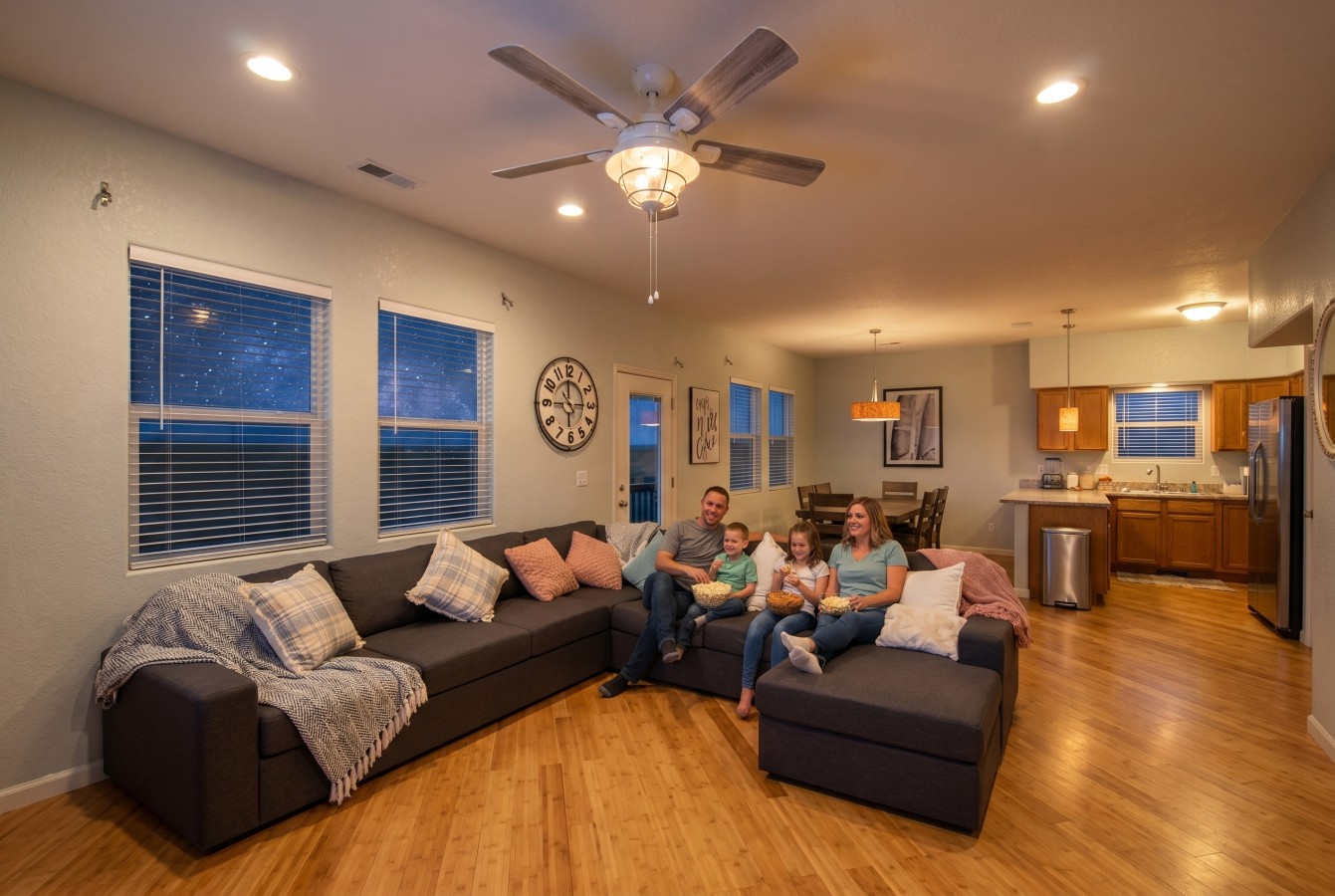 Comfortable seating for movie nights & game nights