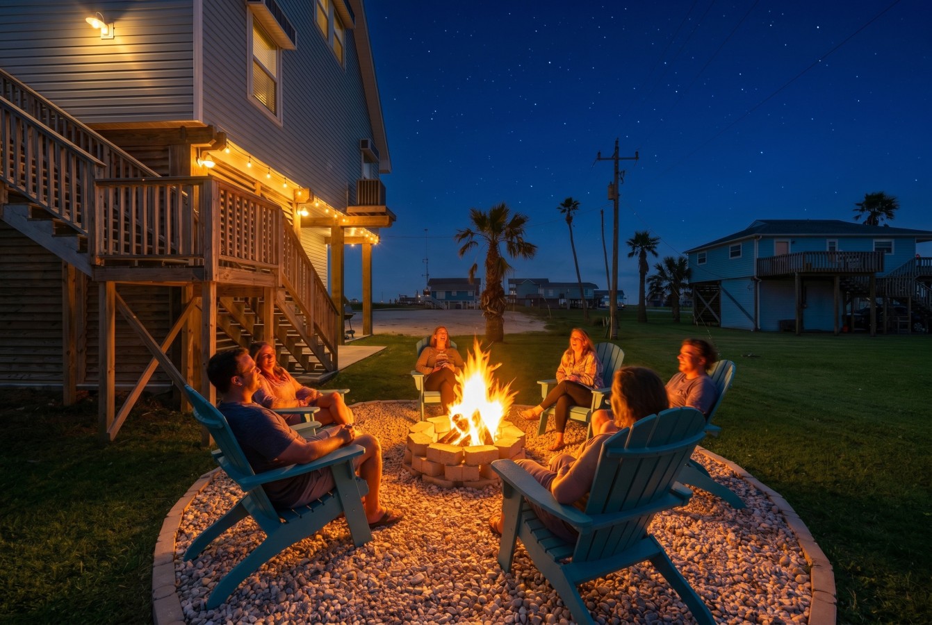 Enjoy s'mores & laughter by the crackling fire pit