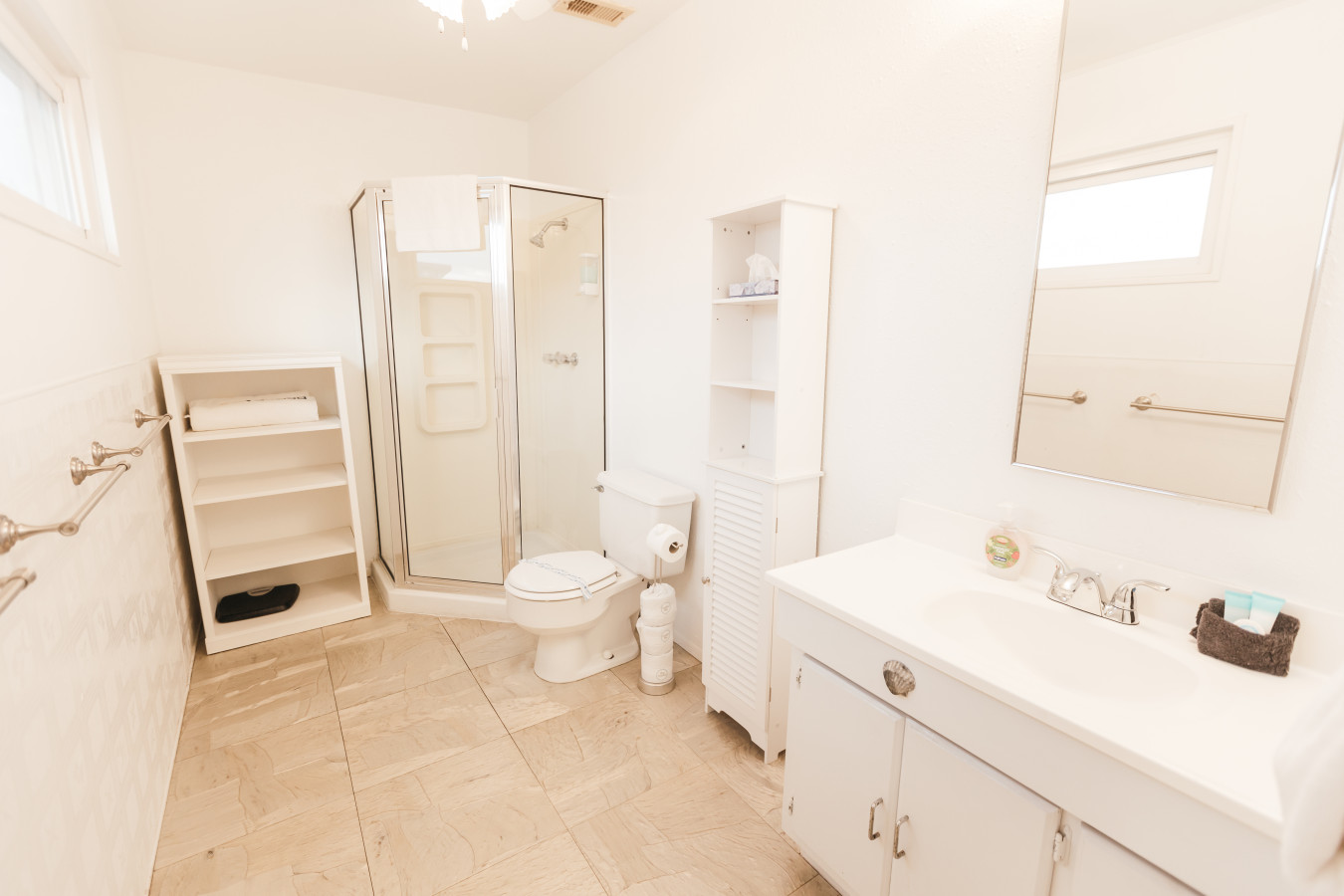 This bathroom offers a place to relax after a long day