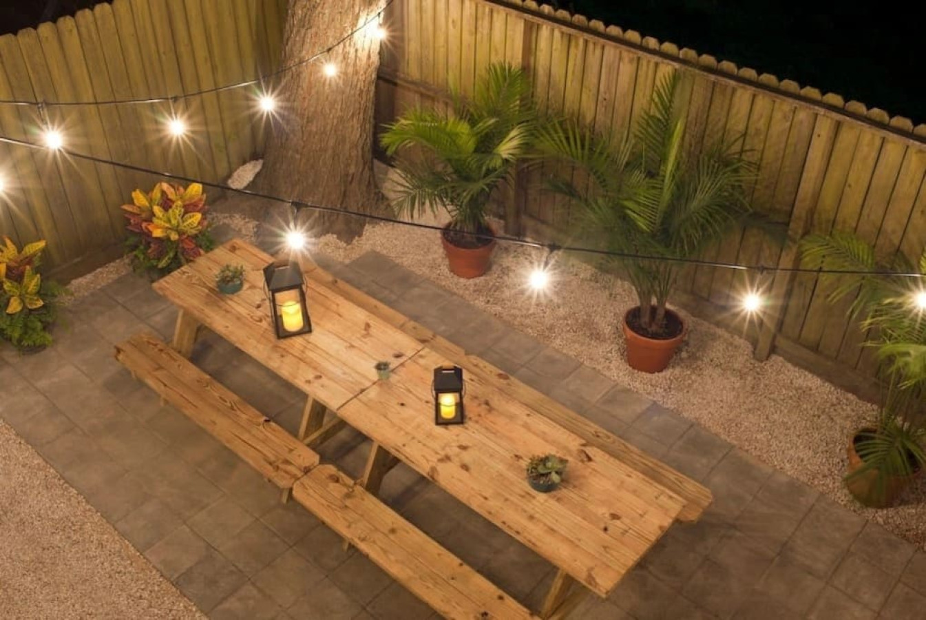 The stars at night are big & bright in this backyard
