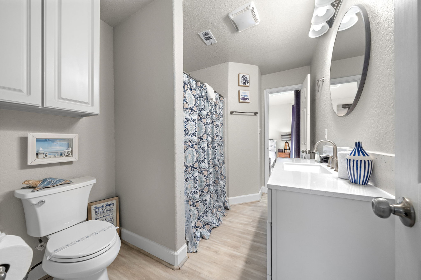 This bathroom offers a place to relax after a long day