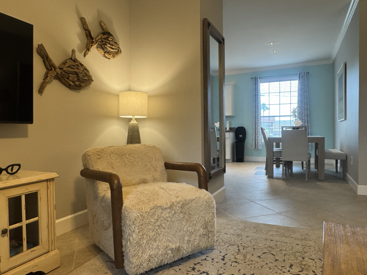 Curl up with a good book in this inviting living room