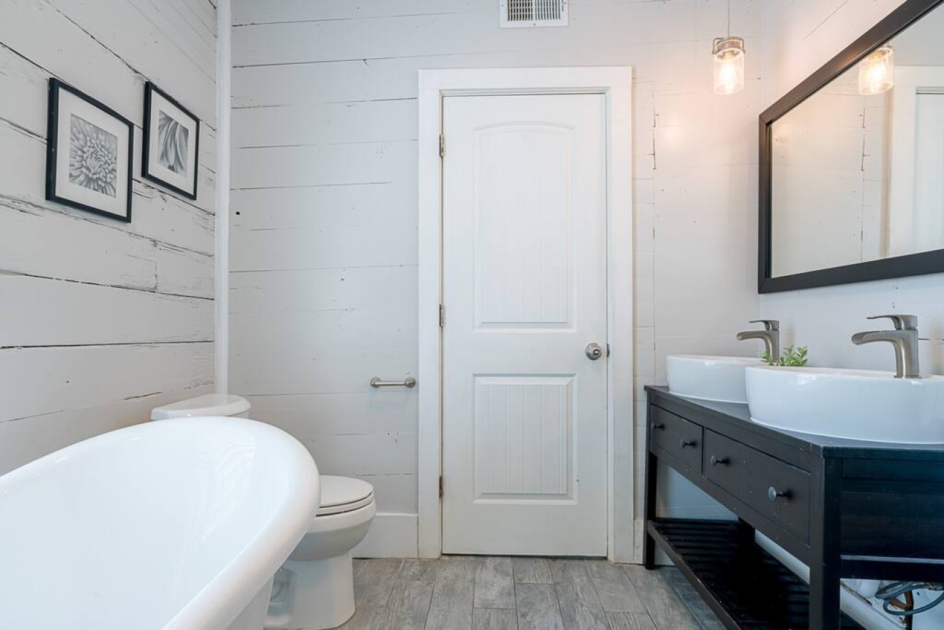 This bathroom offers a place to relax after a long day