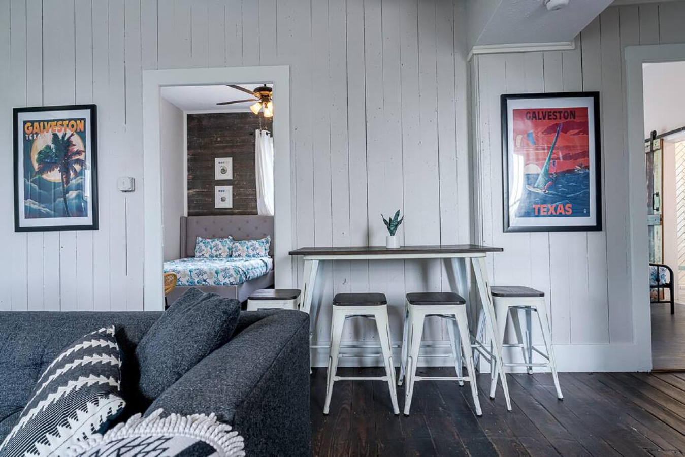 This dining area is located off the kitchen