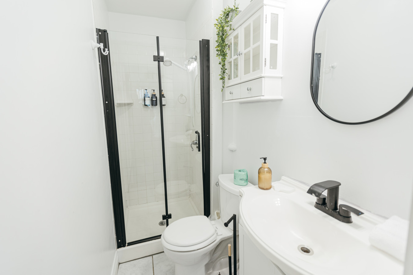 Refresh and rejuvenate in this bright bathroom