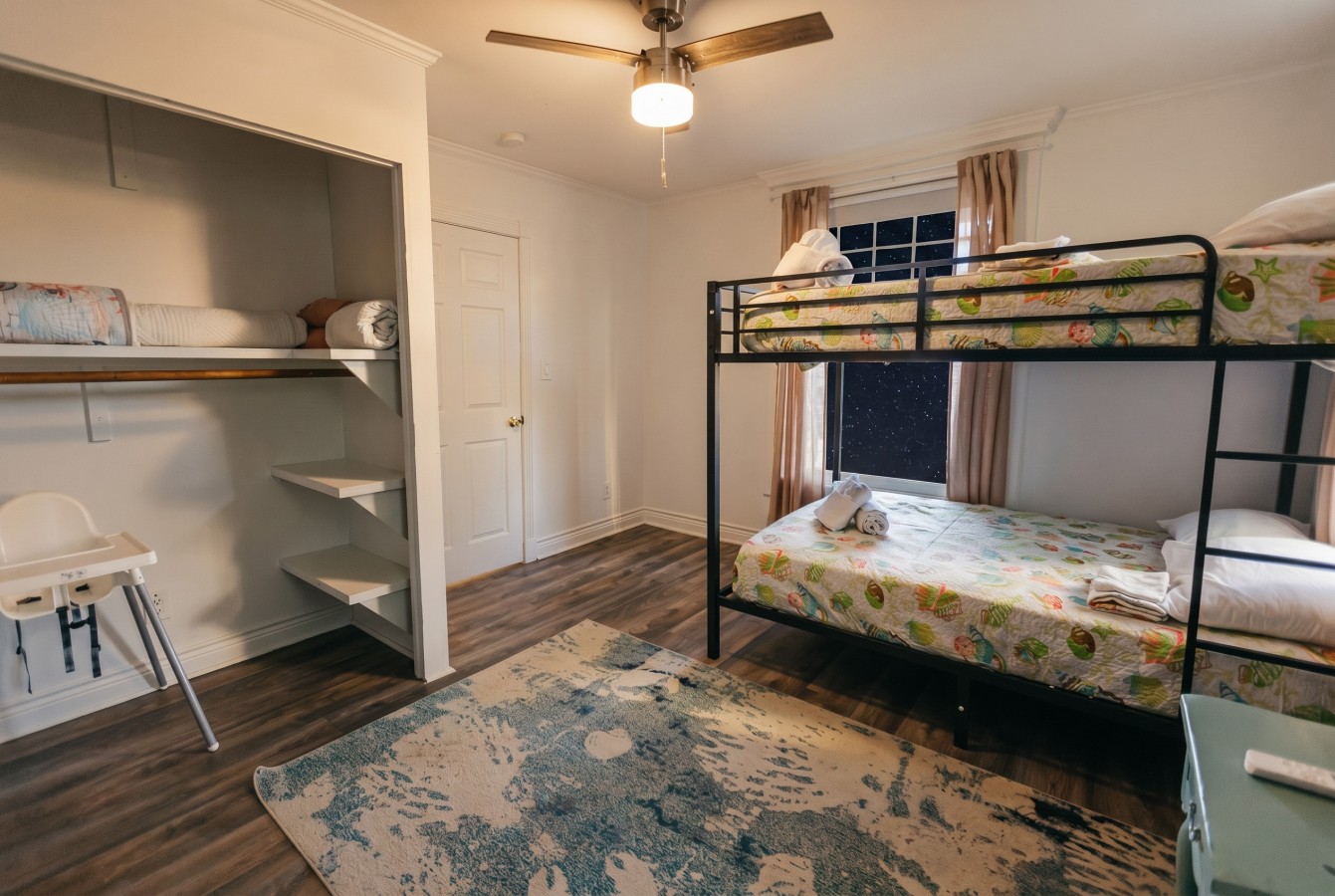 Beyond the comfortable bunks, you'll find convenient closet storage