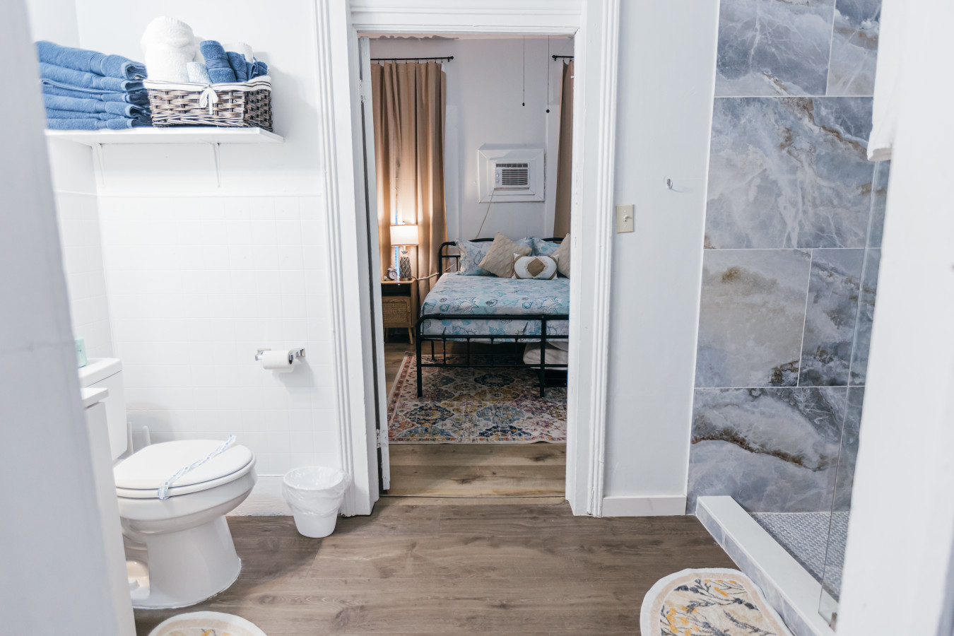 Your own spa-like experience awaits, just steps from your comfortable bed!