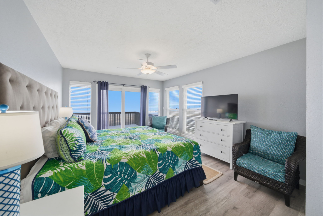 This bedroom has a king-sized bed