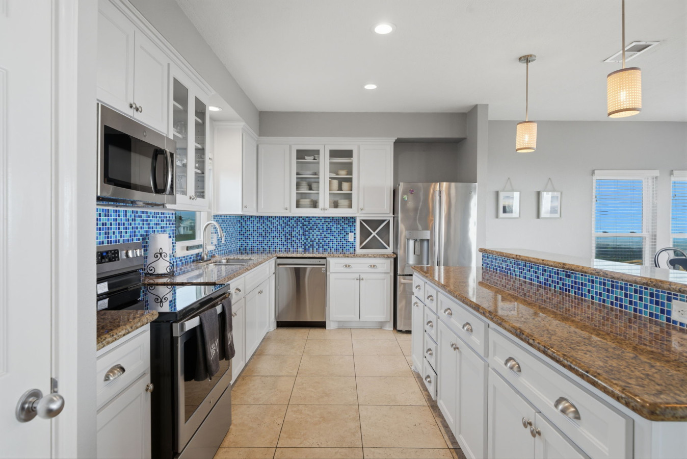 A bright kitchen space with room for everyone to gather