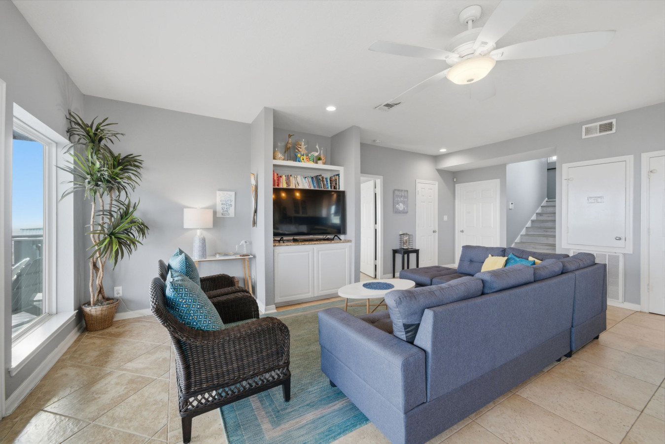 Relax in style with this expansive living and dining area