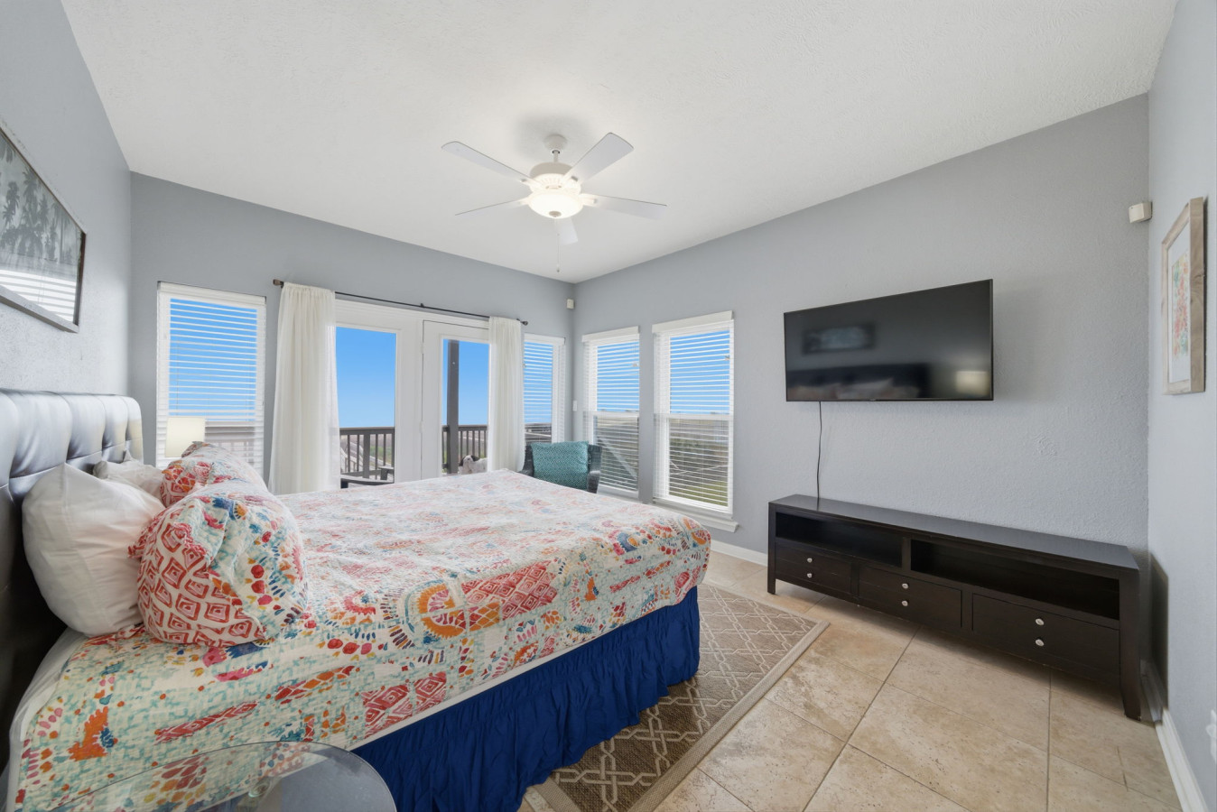 This bedroom has a king-sized bed