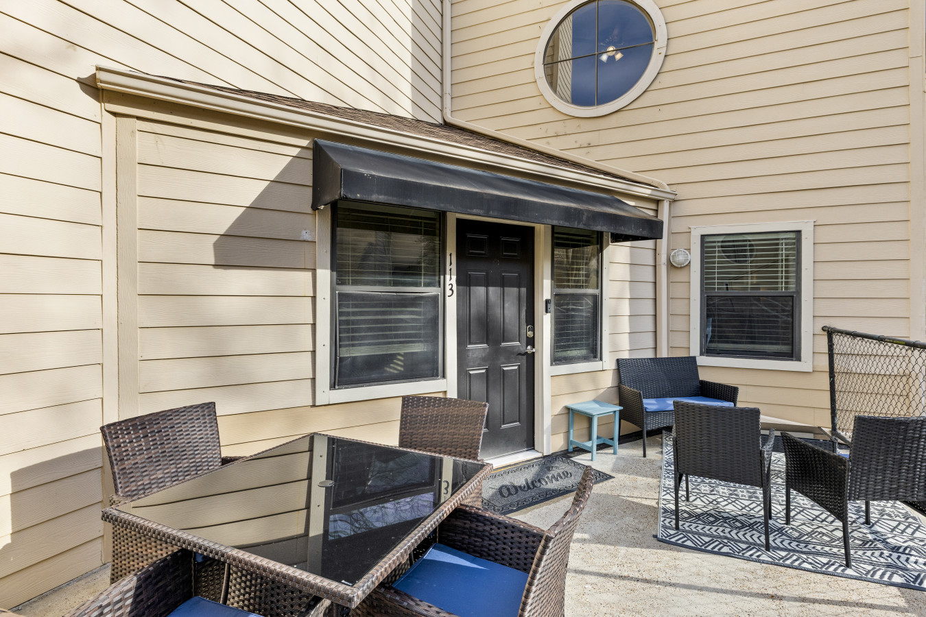 Enjoy morning coffee or evening drinks on your private patio