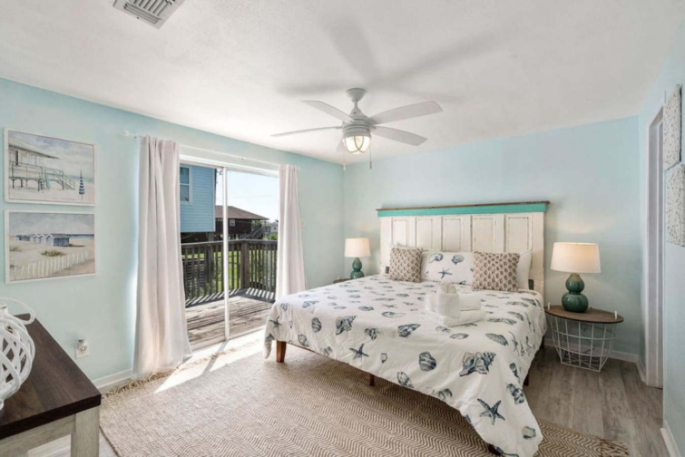 This bedroom has a king-sized bed